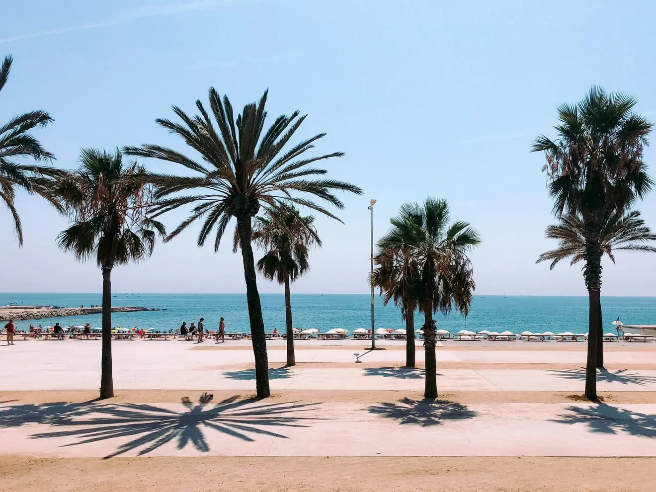 A palm-lined seafront promenade in Spain: the digital nomad visa asks less income than Portugal's D8, but the inland route asks you to already be in the country