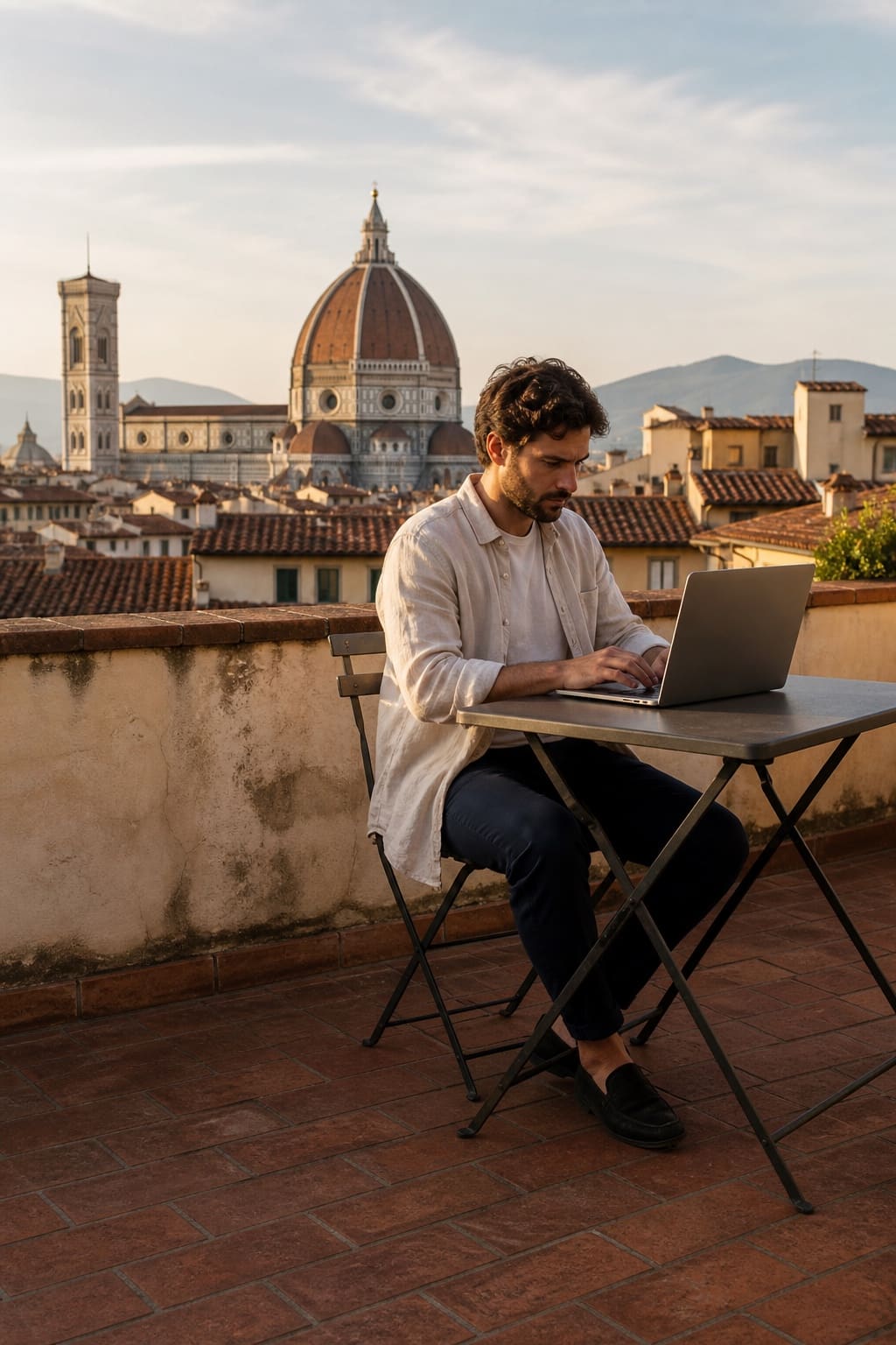 Remote professional working from Italy