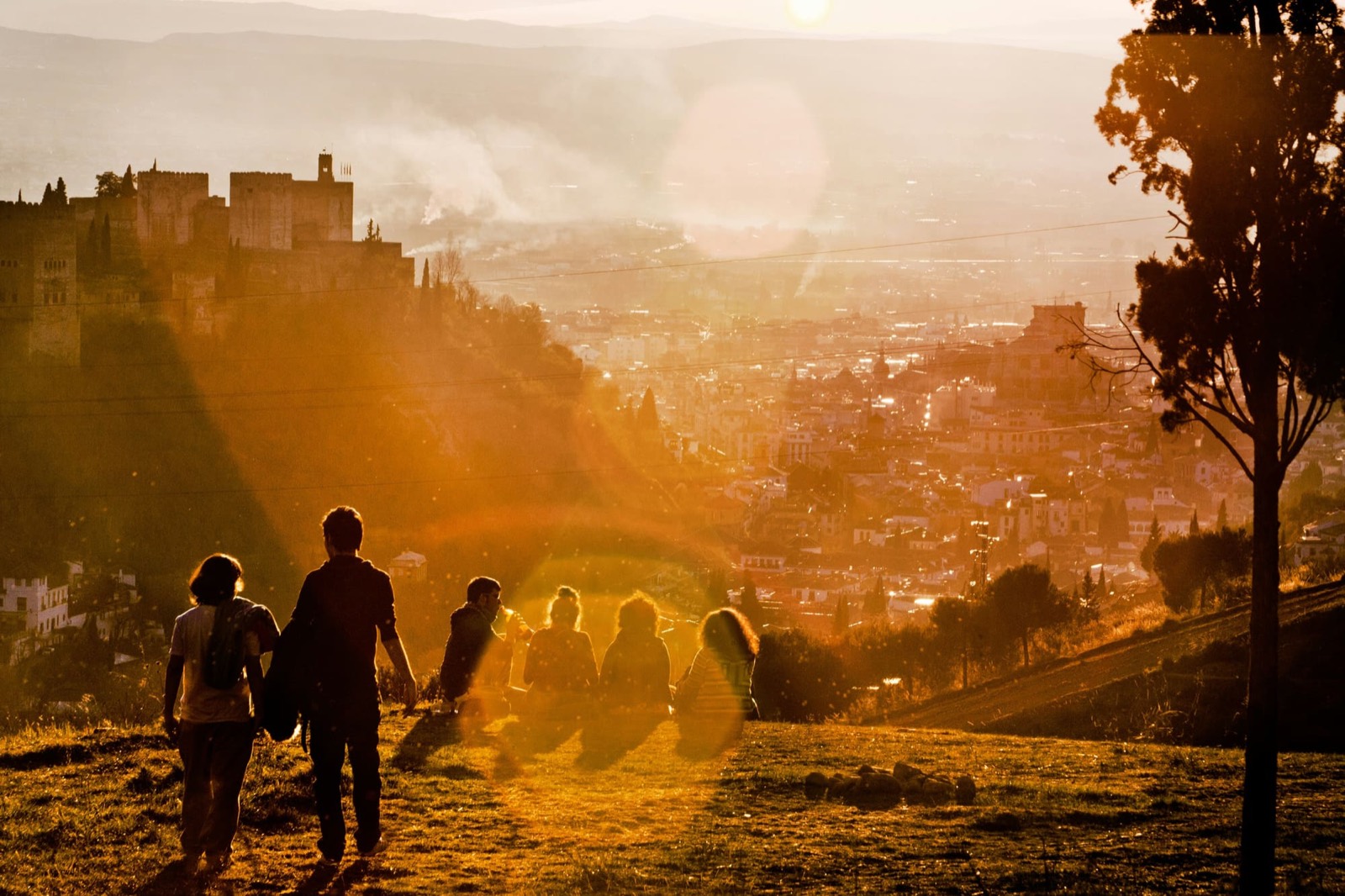 Sunset over the Alhambra in Granada