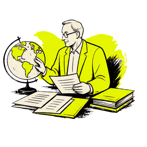 Hand-drawn advisor coordinating a complex case