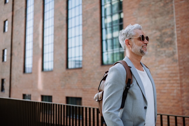 Confident man walking