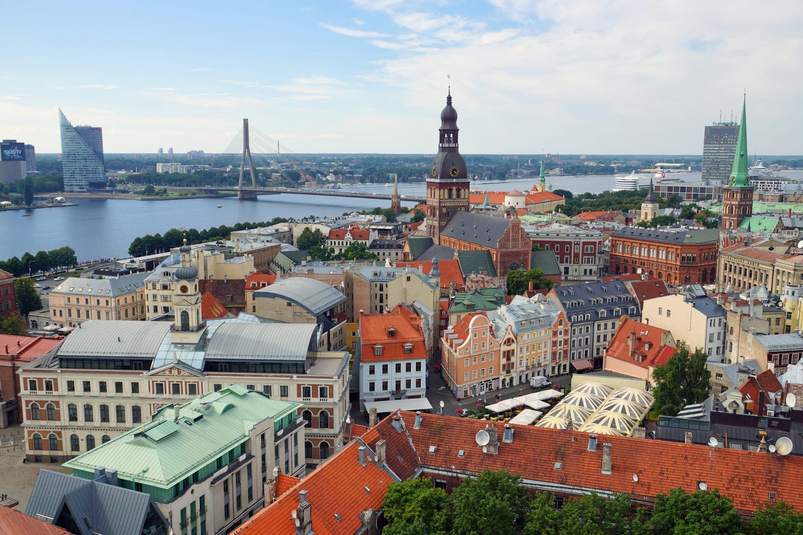 Riga old town and the Daugava river