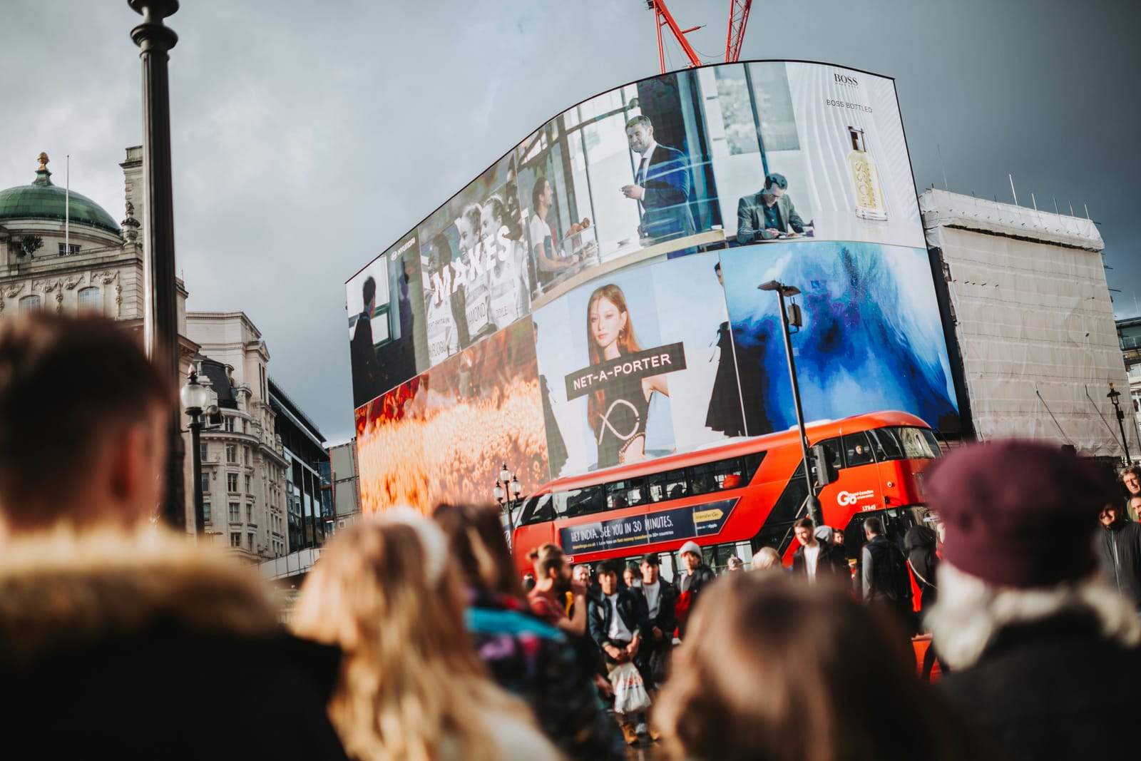 Crowd at Piccadilly Circus, London