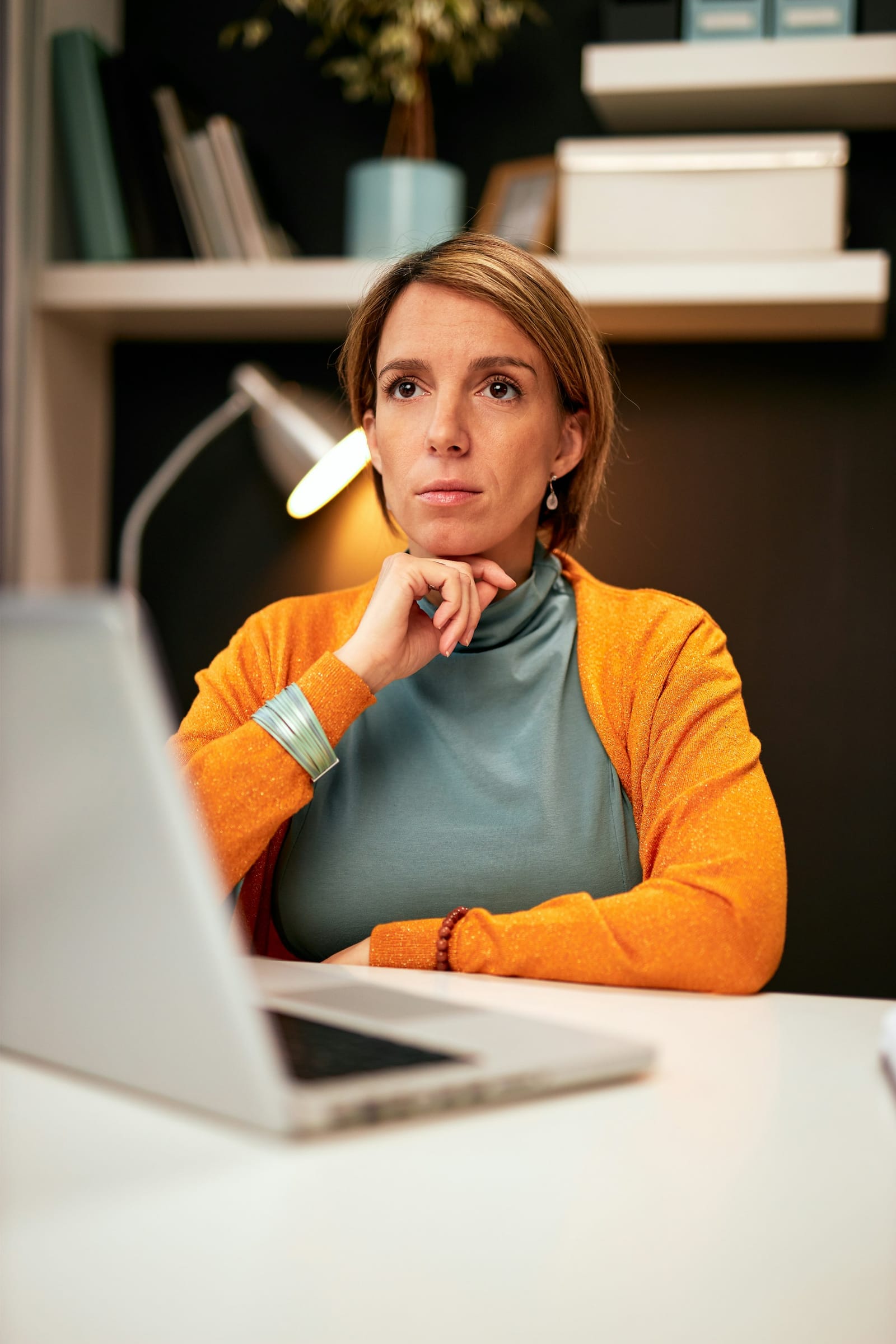 Businesswoman working from home
